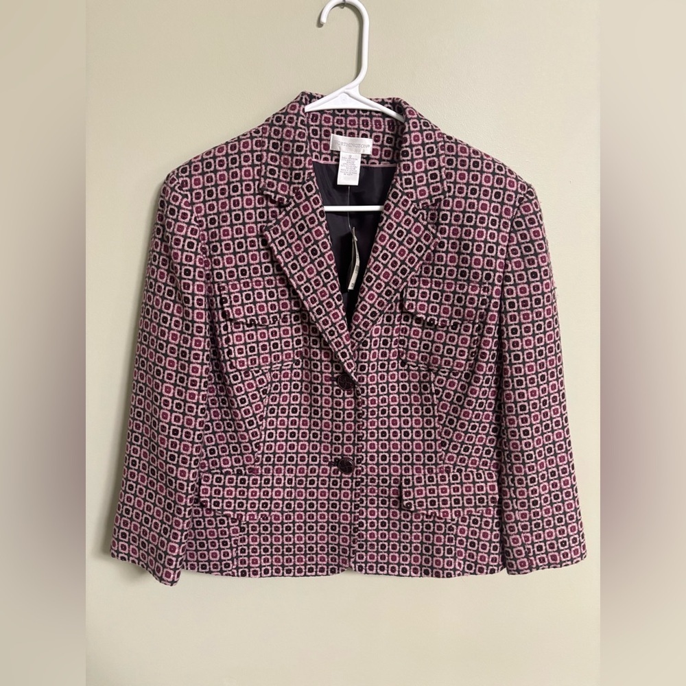 Worthington Women Suit Jacket Blazer Size 12 Wear To Work Career New Geometric